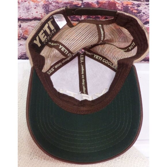 Yeti Brown Mesh Trucker Hat Adjustable Snapback Cap - Picture 6 of 9